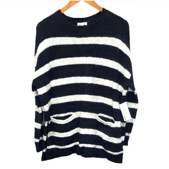 Kensie Women's Stripped Cozy Sweater Black and White Size XS - Picture 5 of 9